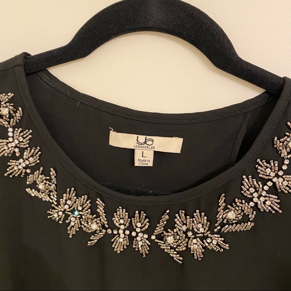 Black sleeveless sequinned blouse - Picture 5 of 5